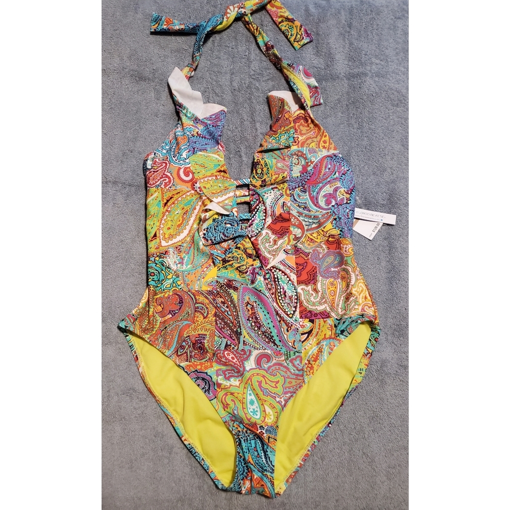 💖 Bleu Rod Beattie Ruffle Plunge  One-Piece Swimsuit